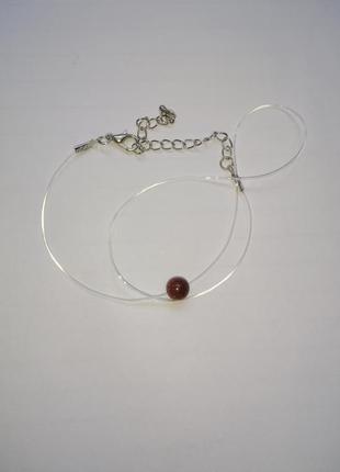 Чокер, колье, ожерелье авантюрин на силиконовом шнурке5 фото