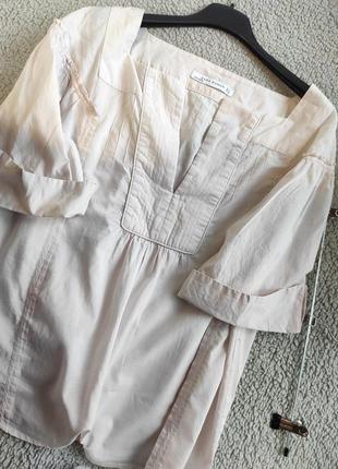 Хлопковая широкая блуза рубашка сорочка бохо6 фото