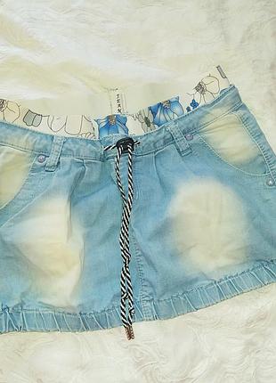 Легка джинсова спідниця на гумці 11-12 років