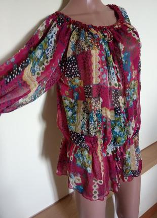 Туника блузка разноцветная1 фото