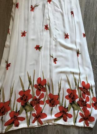 Летний сарафан жатка белый длинный хлопковый трикотажный с маками цветами летнее длинное платье пол3 фото