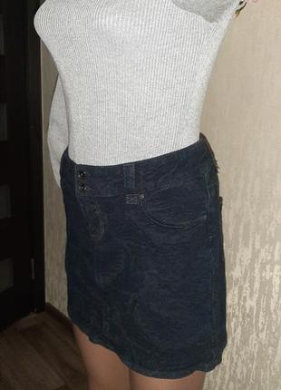 Джинсовая фактурная юбка мини denim🍀2 фото