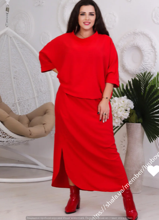 💜спідничний костюм батальних розмірів, з довгою спідницею💜50-52,54-56,58-603 фото