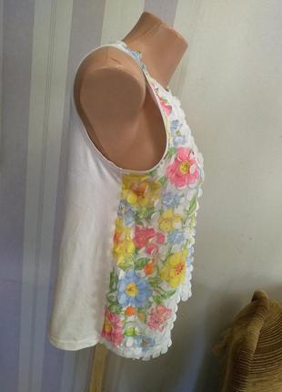 Красивая блуза майка топ в цветах винтаж3 фото