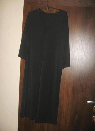 Платье длинное v-вырез черное
