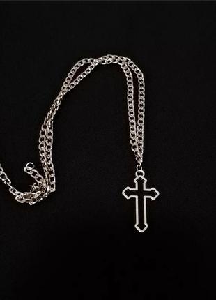 Цепь крест модная цепочка с подвеской крестик в стиле панк рок хип хоп2 фото