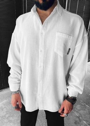 Рубашка мужская базовая белая турция / сорочка чоловіча базова біла турречина