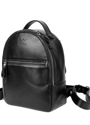 Рюкзак кожаный женский черный2 фото