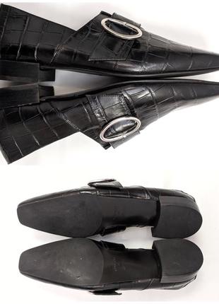 Uterque spain стильные кожаные лоферы с пряжками5 фото