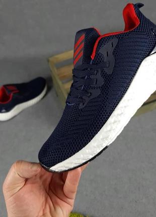 Мужские кроссовки adidas синие с красным / чоловічі кросівки6 фото