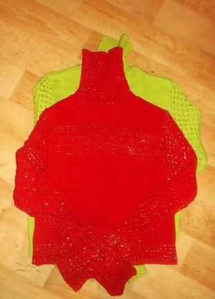 Распродажа свитеров пуловеров водолазок салатная красная р. xs-m3 фото