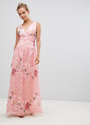 Потрясающее кружевное платье в цветочный принт с объёмной юбкой2 фото