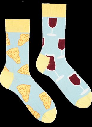 Разнопарные носки "friday: сыр - вино" от sammy icon1 фото