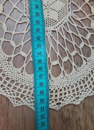 Серветка плетіння овальна біла вінтаж бавовна6 фото