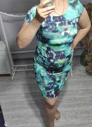 Шикарное платье с рюшами большого размера 16 (50)