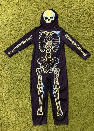 Костюм скелет на хеллоуин на 9-10 лет1 фото