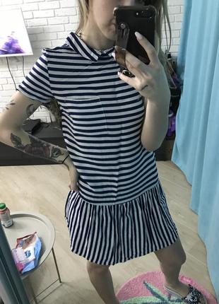Летнее платье сарафан в полоску тельняшка befree