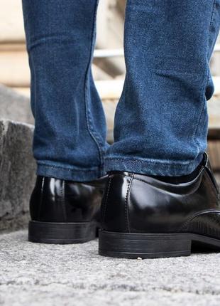Мужские туфли tapi польские чёрные кожа под крокодила2 фото