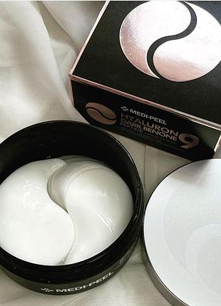 Багатофункціональні патчі з пептидами medi-peel hyaluron dark benone peptide 9 ampoule eye patch