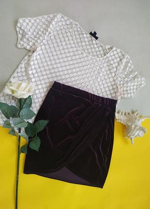 Велюрова спідниця міні