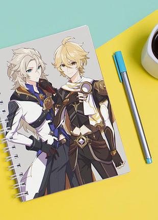 Скетчбук sketchbook для малювання з принтом genshin impact - комп'ютерна гра 3