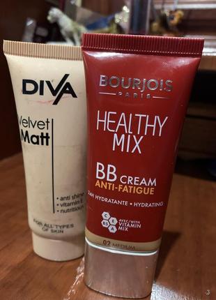 Bourjois healthy mix bb cream + в подарок diva velvet matt