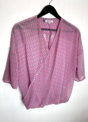 Розовая блузка на запах размер м л jennifer lopez