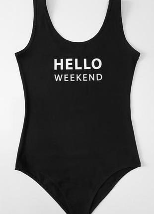 Чорне боді hello weekend з вирізом