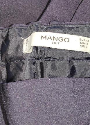 Темно синие укороченные брюки mango 4