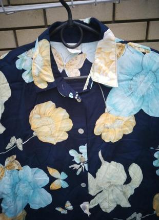Вискоза, женская яркая блуза,наш 52 размер4 фото