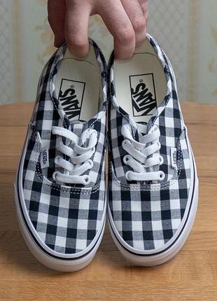 Подростковые унисекс кеды vans authentic gingham us3.5/us5/22см