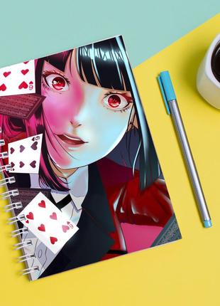 Скетчбук sketchbook для малювання з принтом kakegurui compulsive gambler шалений азарт