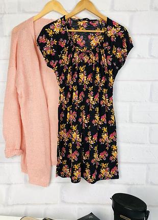 Платье- туника в цветочный принт