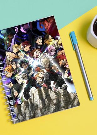 Скетчбук sketchbook для рисования с принтом my hero academia - моя геройская академия 15