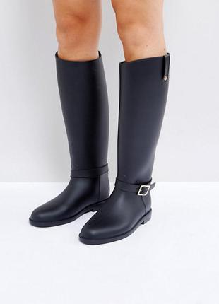 Чорні гумові чоботи asos в жокейском стилі, розмір 36