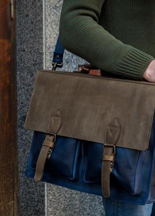 Деловая кожаная сумка, портфель под ноутбук6 фото