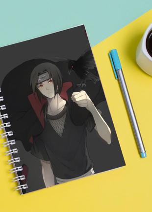 Скетчбук sketchbook для малювання з принтом naruto наруто ітачі учіха