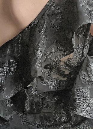 H&m блуза укорочена сітка відкриті плечі бохо чорна квіткова кроп топ
