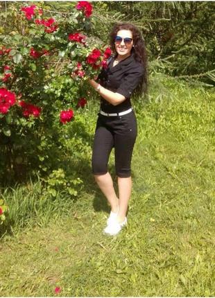 Джинсовый черный комбинезон