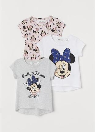 Футболка для дівчинки мінні h&m р. 86/92, 110/116см