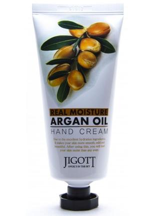 Крем для рук з аргановою олією jigott real moisture argan oil hand cream 100мл2 фото