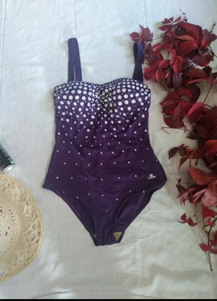 Сдельный купальник принт горох брннда германии caribia uk 14 eur 42