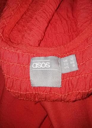 Сукня сарафан зі шнурівкою стрічка asos з віскози гумка міні короткий міні5 фото