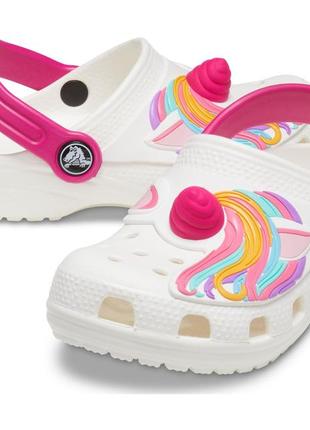Classic crocs i am unicorn white кроксы для девочек