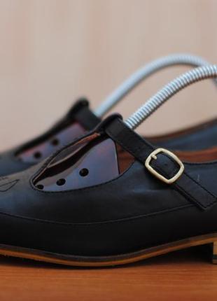 Черные кожаные босоножки, туфли на каблуке clarks, 37 размер. оригинал5 фото