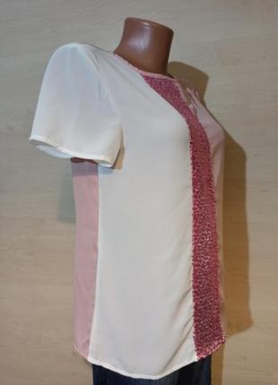 Двухцветная блуза  кофта с паетками shein3 фото
