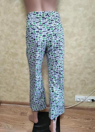 Стильные укороченные штаны брюки в принт геометрия италия cappellini2 фото