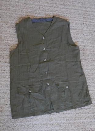 Блузка-жилетка 46 євро розмір льон+котон3 фото