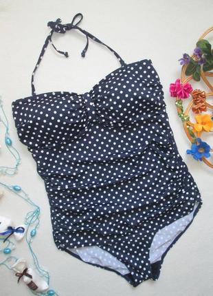 Шикарний відрядний злитий купальник темно синій в горох george 05.21 🌺👙 🌺