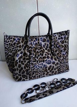 Кожаная сумка леопардовая10 фото